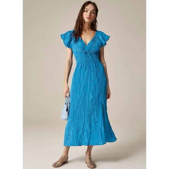 J Crew Palermo dress in viscose-blend crinkle Size L $158 - Picture 4 of 4
